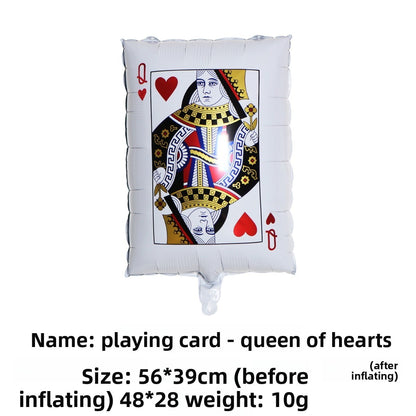 10Pcs Poker Cards Casino Balloon Aluminum Foil Balloons Wedding Christmas Party Shower Birthday Decoration Heart Club