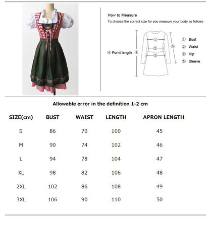Women Adult Bavaria Oktoberfest Dress Waitress Maid Dress Man Dirndl Lederhosen Beer Carnival Party Outfit Fancy Dress