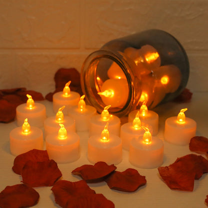 24/48Pcs Flameless LED Candle Lights Battery Powered Creative Wishing Tea Lamp Warm White Halloween Wedding Christmas Decoration