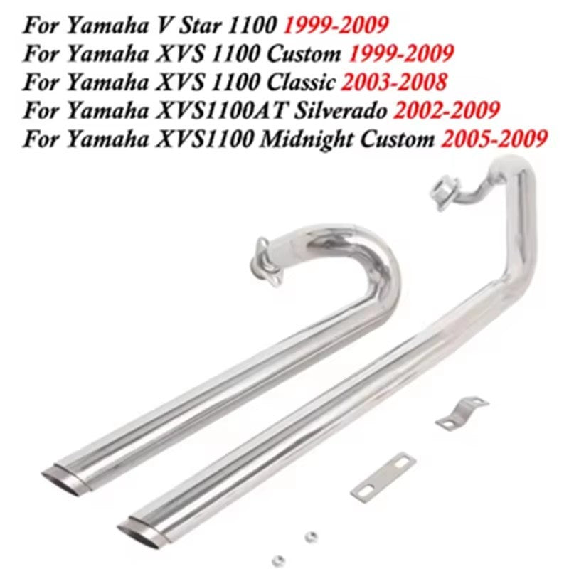 Motorcycle parts exhaust pipe with muffler For Yamaha V-Star XVS1100 Custom Classic Drag Star 1100 full exhaust system pipe