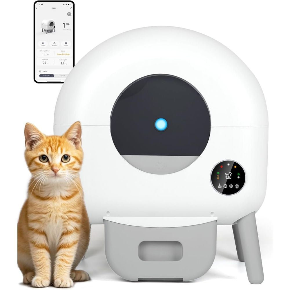 Caixa Sanitária Inteligente Automática para Gatos Múltiplos com Segurança Dupla, Controle por Aplicativo e Limpeza Fácil
