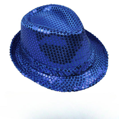 British Top Jazz Hat Bucket Hat Men Women Stage Performance Sequin Hat Shining Christmas Fedoras Party Parent Child Hat Hollween