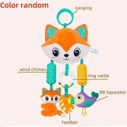 Chocalho Espiral para Berço Brinquedos de Bebê com Desenhos Animados de Animais, Chocalho de Carrinho de Bebê, Brinquedos de Carro para Recém-Nascidos