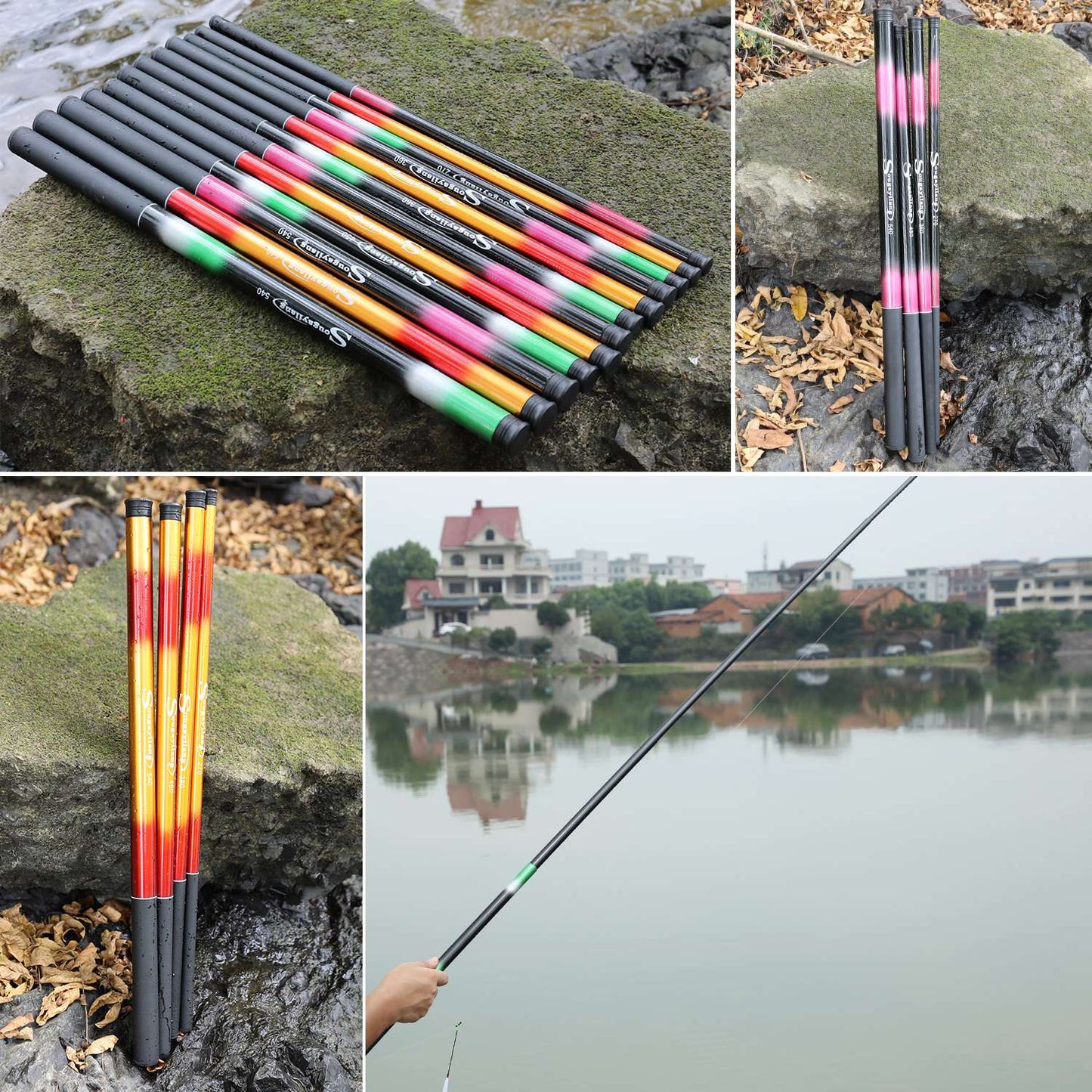 Cana de Pesca de Carpa Sougayilang 2.7/3.6/4.5/5.4M Portátil Ultraleve Telescópica Vara de Pesca Arrasto Máx. 5Kg Ferramentas de Pesca