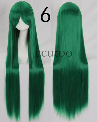 ccutoo 100cm Peruca de Cosplay Reta Sintética de Cabelo Longo de Alta Temperatura 82 Cores Disponíveis