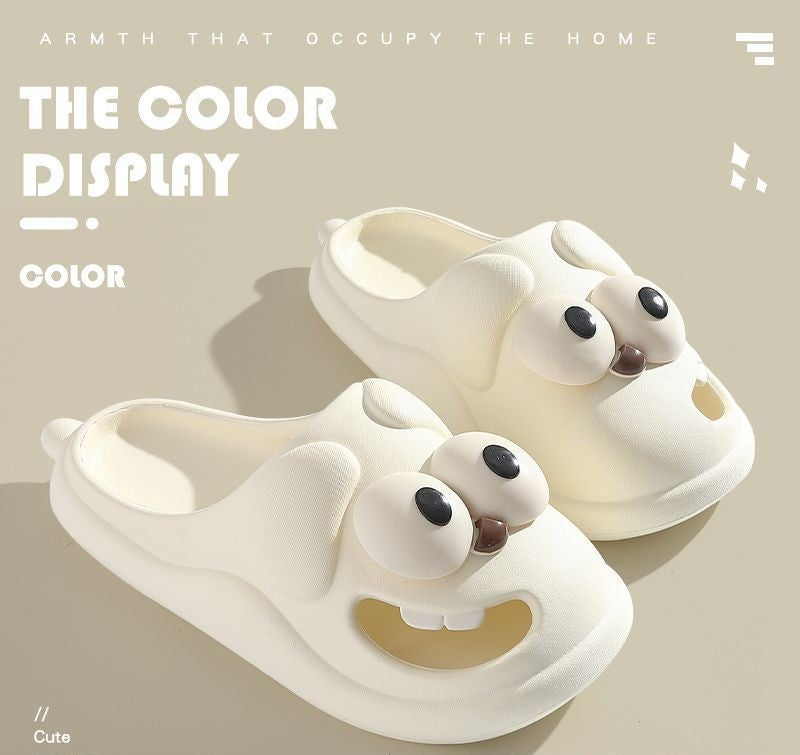 Tongue Kiss Slippers Big Eye Dog Slippers,Cute Funny Big Eye Dog Fun Cartoon Package Head Eva Slippers For Women