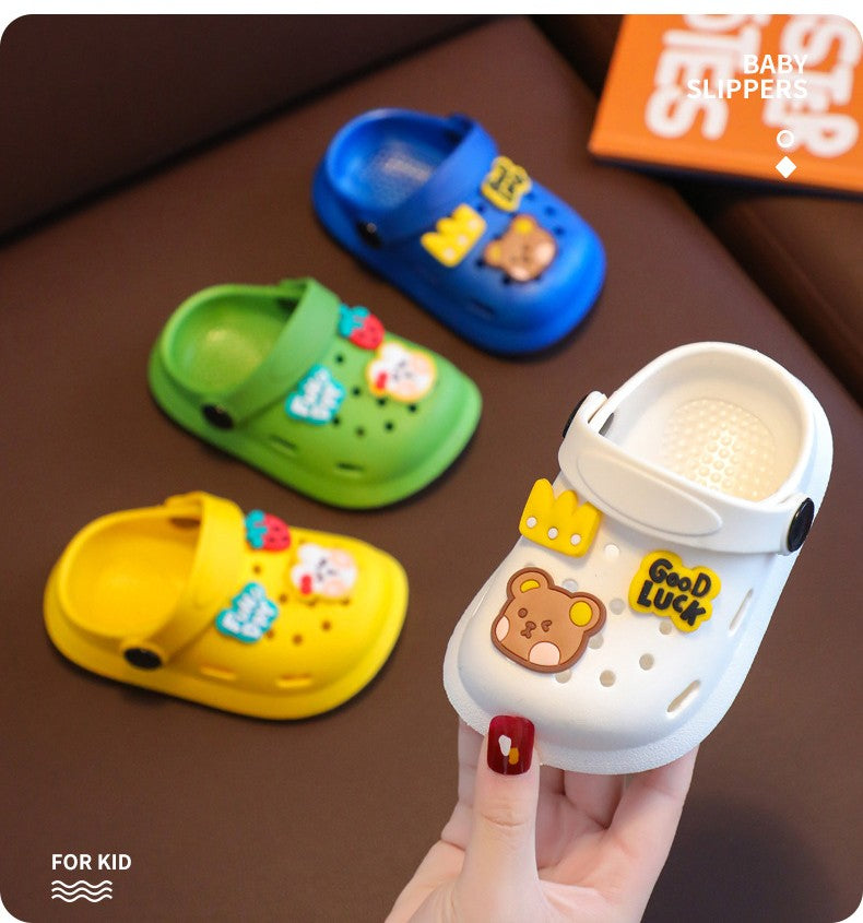 Children's Slippers Summer Boys and Girls Cartoon Cute Anti-Slip Open-Toe Clogs Infant Toddler and Big Kids Sandals