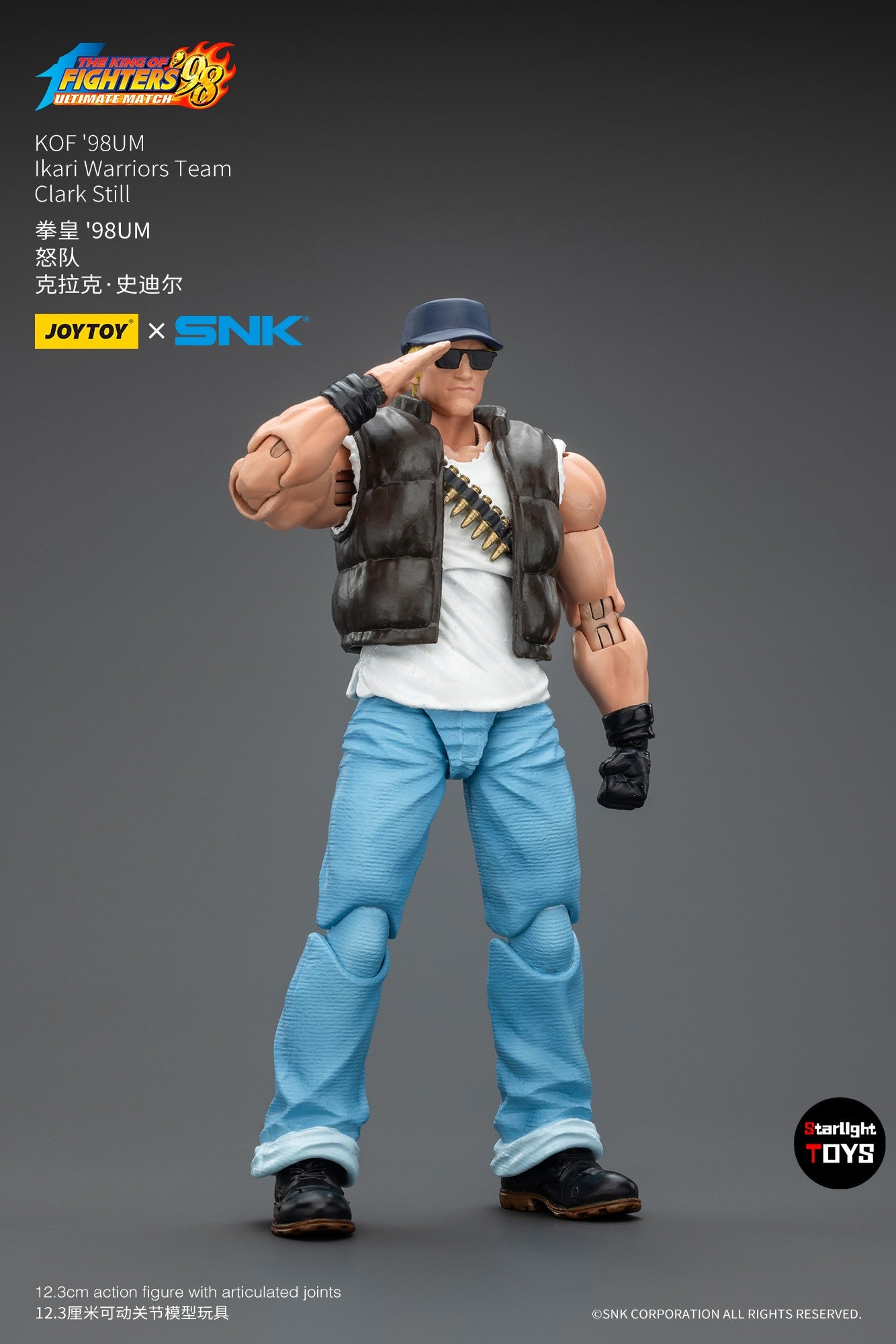 ?JOYTOY?1/18 Action Figure SNK KOF'98UM Ikari Warriors Team Clark Still Model Toy Gifts