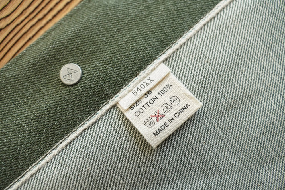 Sauce Zhan 540XX Mens Cusual Jacket Vulcanized green Selvedge Sanforized  Denim Jacket 14 Oz Loose Fit
