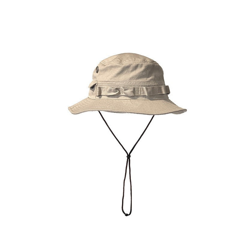 Newest Four Seasons Cotton Solid Bucket Hat with Small Pocket Fisherman Hat Outdoor Travel Sun Cap for Men and Women
