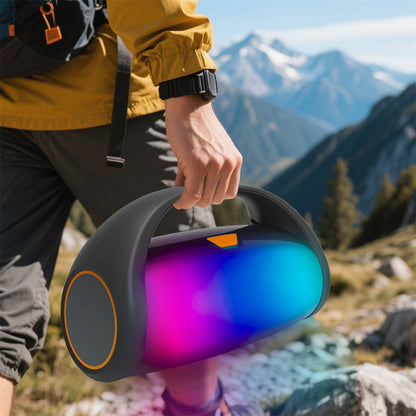 Alto-falante Bluetooth 1000W com Luz LED Alto-falantes Portáteis para Uso Externo Subwoofer Duplo de 3'' Caixa de Som Suporte