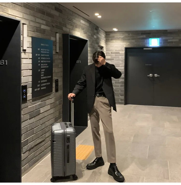 Korean Men's Casual Blazer Western-style Loose-fit Black Single-breasted Jacket Autumn Trendy Dongdaemun Style Clothes