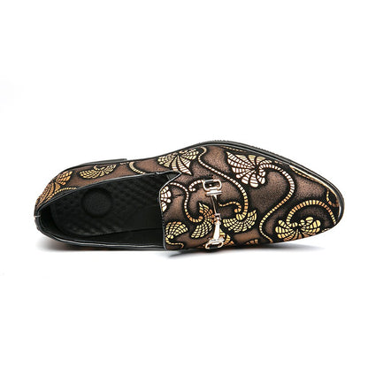 Spring Business Men Shoes Gold Blue Adult Dress Footwear Slip-on Man Party Formal Shoes Plus Size Casual Shoes For Mens Zapatos