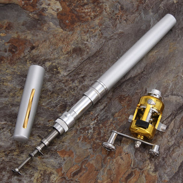 Vara de Pesca e Carretilha, Kit Completo de Pesca de Bolso, Kit de Vara de Pesca e Carretilha de Spinning, Ferramenta de Pesca