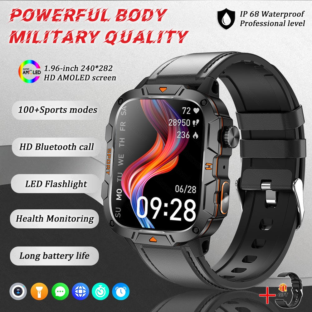 2025 Novo Para Xiaomi Militar Grau Smart Watch Masculino Tela AMOLED de 1.96" 5ATM À Prova D'Água Esportes Rastreador de Fitness Chamada BT Smartwatch