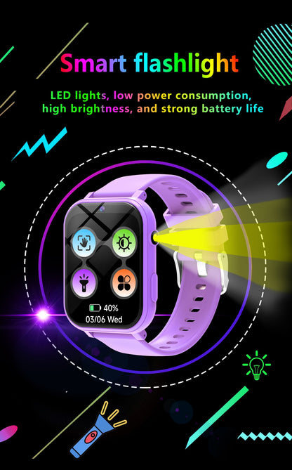 New Fashion Smart Watch For Children Games HD Screen Camera Flashlight Sleep Monitor Alarm Kids Birthday Holiday Gift Boy Girl