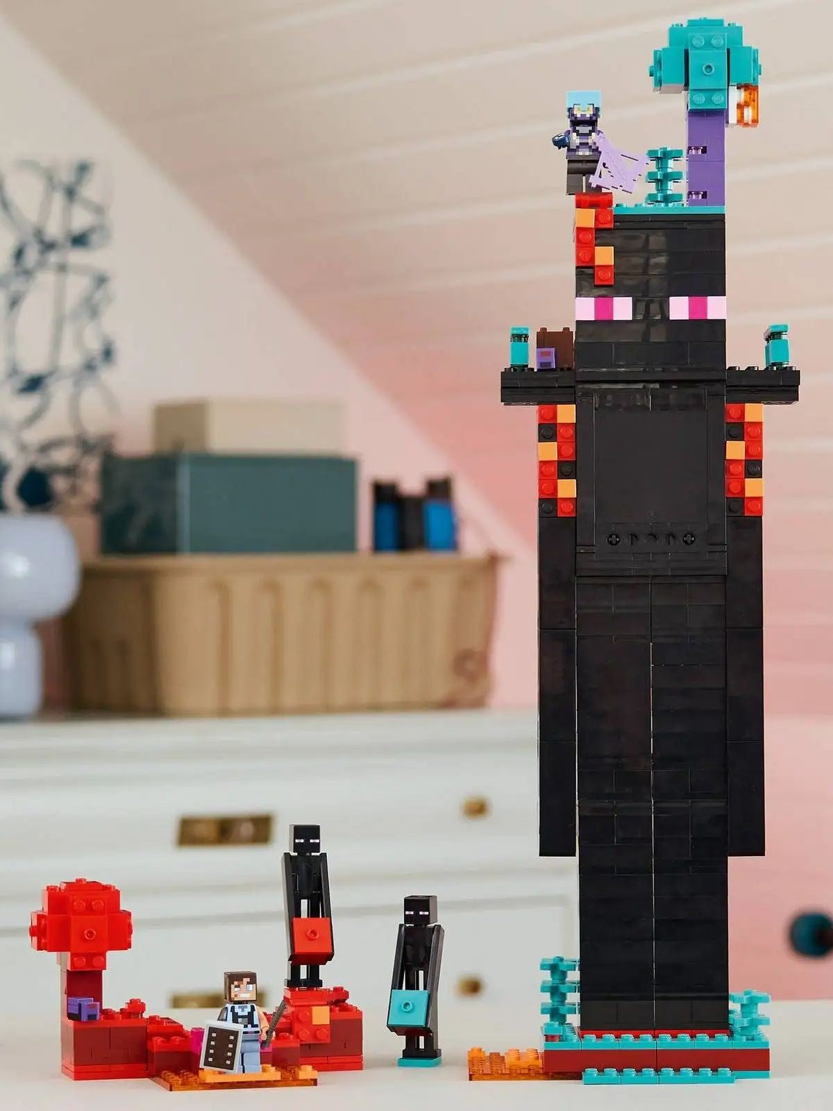 Lego Minecraft Series 21279 Enderman Tower Building Blocks Boys and Girls Toys Children's Day Gifts