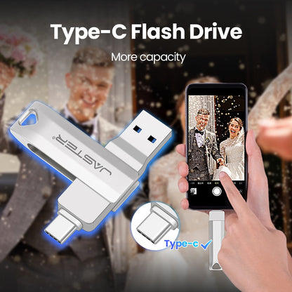 Type C 2 in 1 USB 3.0 Flash Drive 16GB 32GB 64GB 128GB 256GB pendrive pen drive real capacity usb memory stick for phone and pc