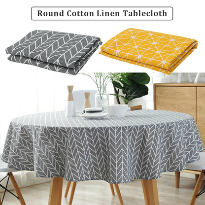 Nordic Round Tablecloth Cotton Linen Washable Hotel Banquet Table Cloth for Wedding Party Christmas Table Cover Home Dec