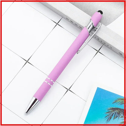 100 Pcs Light - Metal Capacitive Universal Touch Screen Stylus Ballpoint Pen Free Custom Logo Writing Stationery Office Gifts