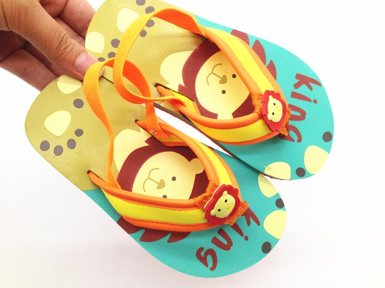 2025 Summer Children Cute Cartoon Animal Slippers Beach Shoes Kids Flip Flops Elastic Band Anti-slip Sandals Boys Girls Slippers