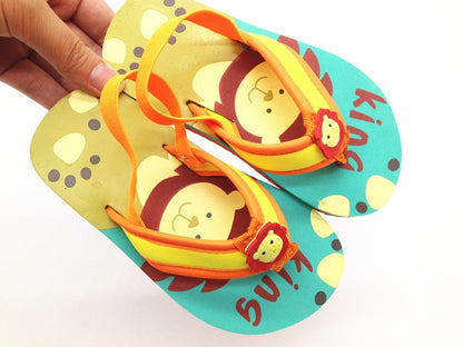 2025 Summer Children Cute Cartoon Animal Slippers Beach Shoes Kids Flip Flops Elastic Band Anti-slip Sandals Boys Girls Slippers