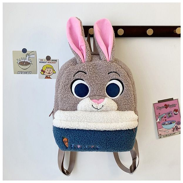 Mochila de pelúcia fofa Disney Nick e Judy, mochila de desenho animado ultraleve de grande capacidade, bolsa de boneca para estudantes, presente infantil