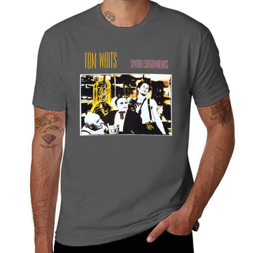 Swordfishtrombones Tom Waits T-Shirt black cotton t-shirt plain for man package t shirts for man cotton soft