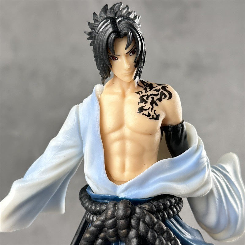 Bandai Naruto Figurine Charmander Sasuke Shippuden Thousand Birds Uchiha Sasuke Anime Figurine Model Room Desktop Ornament Gift