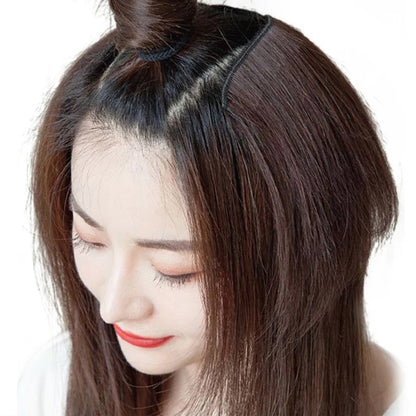 Peruca sintética longa lisa em U, para mulheres, com presilhas, peruca falsa natural para extensão de cabelo, perucas para o dia a dia