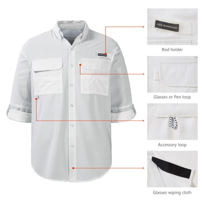 Camisa de botão Bassdash para homens, camisa de verão para usar em festas ou para pesca e sobrevivência na natureza, à prova de sol SD1