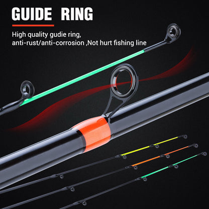 Varas de pesca Sougayilang Feeder ultraleves de fibra de carbono para pesca de carpa com tração máxima de 15 kg com potência L M H para pesca de robalos, carpas e trutas