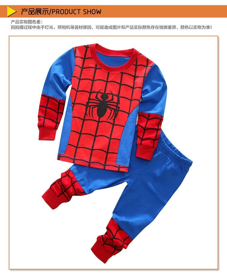 Conjunto de roupa térmica infantil Disney Homem-Aranha Batman Hulk Superman pijama camiseta blusa calça para bebê e criança outono