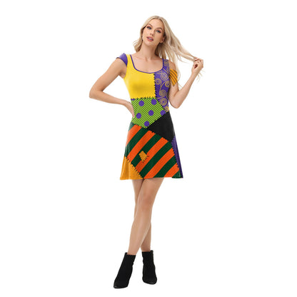 Sally Short Dress Halloween Cosplay Costume Anime MovieGhost Bride Dress Gothic Women Carnival Stage Performance Fancy Dress