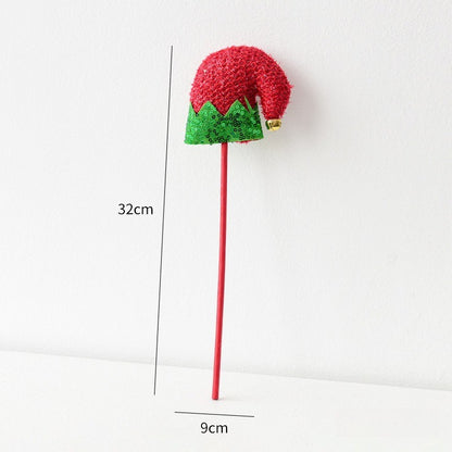 1PC Elf Hat Cuttle Decorated Striped Pants Cuttle Christmas Tree Christmas Elf Stick Christmas Gift Holiday Atmosphere Dress Up