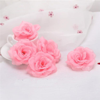 10pcs 8cm Black Artificial Rose Silk Flower Heads Decorative Flowers for Wedding Home Birthday Party New Year Banquet Decoration