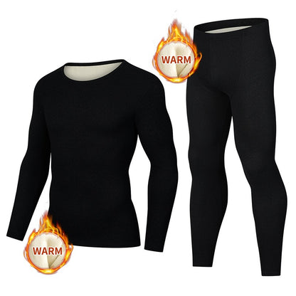 Autumn and winter men's long-sleeved trousers suit comfortable leisure sports warm suit plus size fat men's home underwear suit