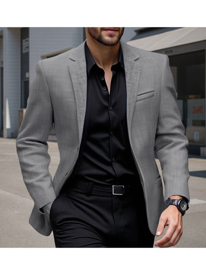 Men s  Fit Casual Blazer with Notched Lapel and Single Button Closure Fashionable Solid Color Sport Coat for Spring and