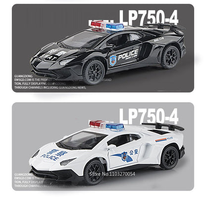 1:32 Divo Alloy Lambor LP750 Modelo de Brinquedo Carro Fundido Porta Aberta com Luz de Som Puxar Para Trás Carros Esportivos em Miniatura Presente para Meninos