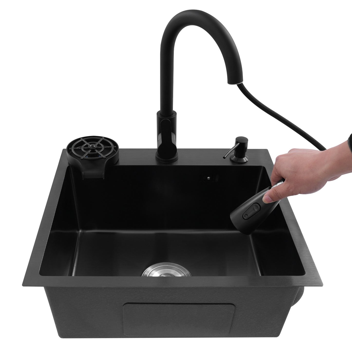 Kitchen Sink with Pull-Out Faucet and Soap Dispenser Multi-functional for Kitchens, Restaurants, Cafes, Bars, Hotels, etc