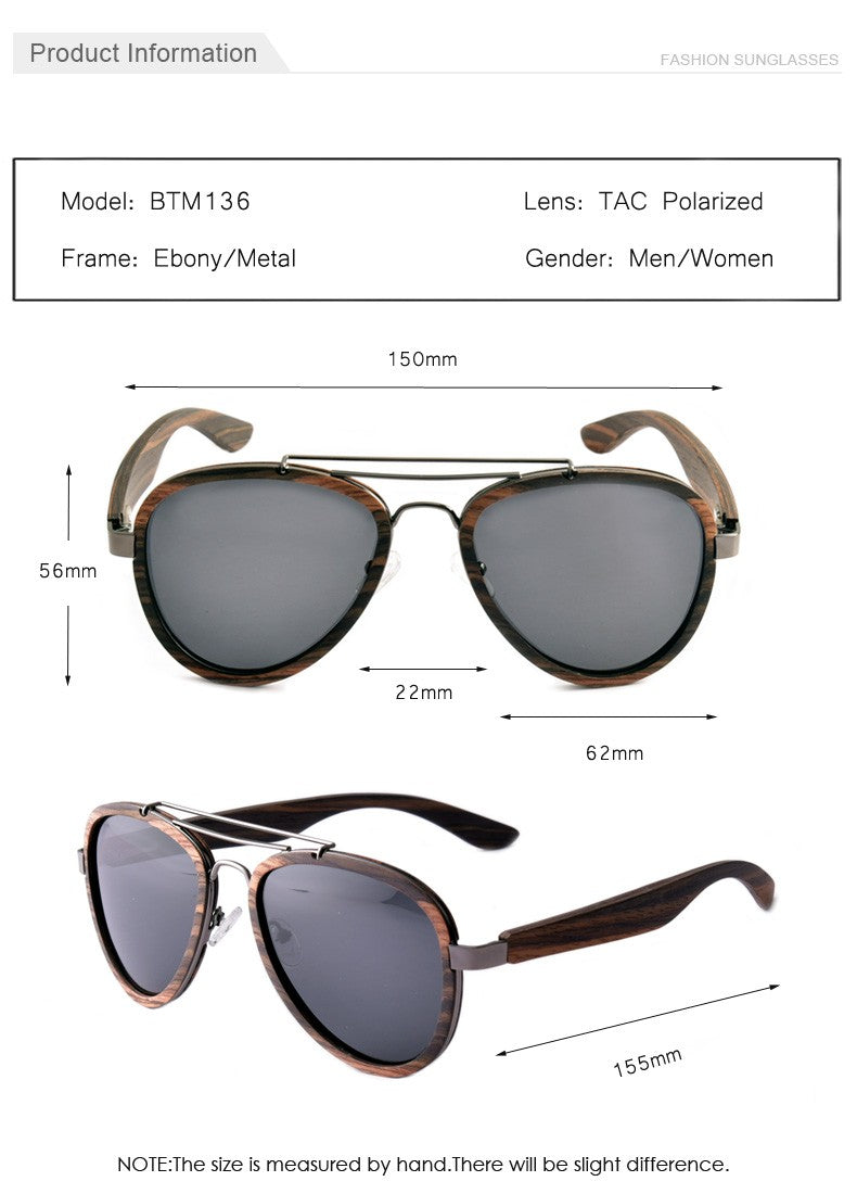 Oversized Aviator Sunglasses Wood for Men Polarized Sun Glasses Women 2022 Luxury Brand Shades UV400 High Quality