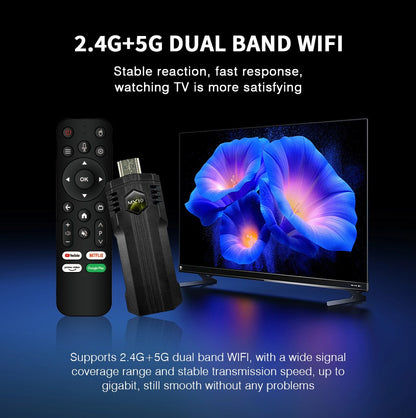 Smart TV Stick MX10 X1 4K Ultra 2GB 16GB WIFI Controle Remoto por Voz Android 13 para Streaming em 4K Box TV Fire Stick