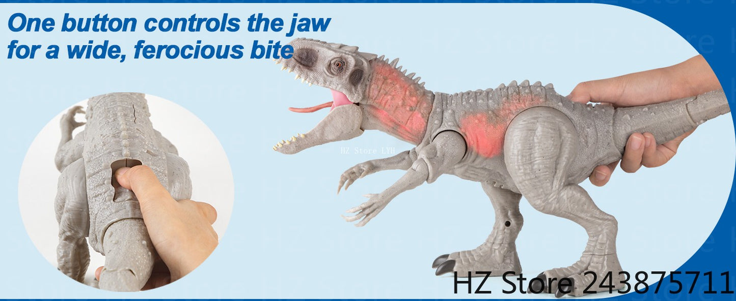 Jurassic-Park Indominus T Rex Bonecos de Ação Dinossauros para Crianças Brinquedos com Som e Movimento Dinossauro de Brinquedo para Presente de Aniversário Infantil