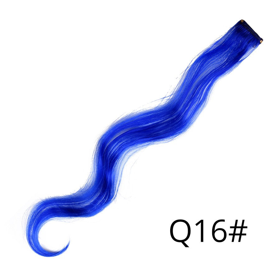 Apliques Sintéticos Presilha de Uma Peça Extensões de Cabelo Arco-Íris Cabelo Sintético Liso Peças de Cabelo de 45cm Longo Ombré Rosa Roxo Vermelho Azul