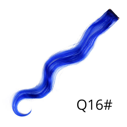 Apliques Sintéticos Presilha de Uma Peça Extensões de Cabelo Arco-Íris Cabelo Sintético Liso Peças de Cabelo de 45cm Longo Ombré Rosa Roxo Vermelho Azul
