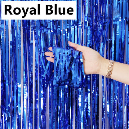 New 4/2/1Pack Party Backdrop Metallic Foil Fringe Tinsel Curtain Adult Kids Birthday Party Wedding Decoration Baby Shower Favor