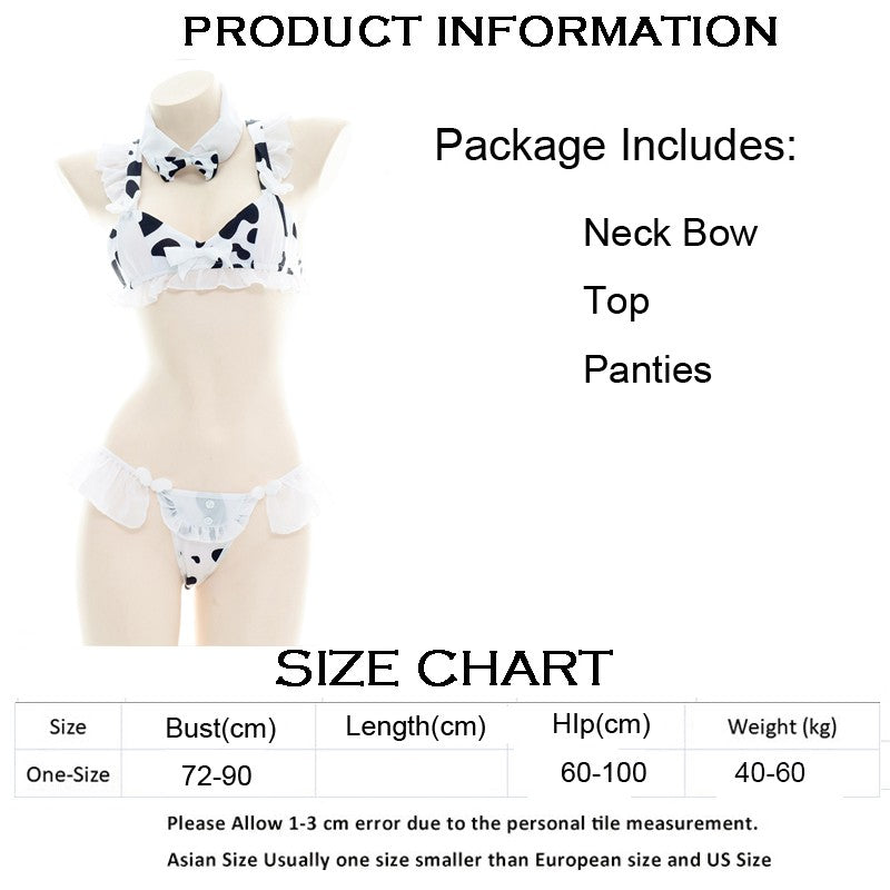 AniLV Cow Series Swimsuit Bodysuit Bikini Maid Unifrom Costume Summer Beach Kawaii Girl Swimwear Skirt Uniform Set Cosplay