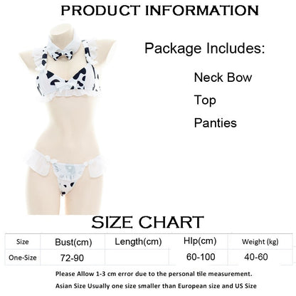AniLV Cow Series Swimsuit Bodysuit Bikini Maid Unifrom Costume Summer Beach Kawaii Girl Swimwear Skirt Uniform Set Cosplay