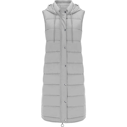 Long with Hood Outdoor Vest Down Women's Jacket Quilted Coat Sleeveless Jacket Winter Light Weight Sweaters