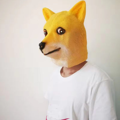 Halloween Latex Full Head Mask for Adults & Kids Animal, Pumpkin, Fox, Dog, Panda, Monkey Character Cosplay Costume Accessory